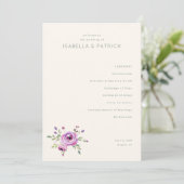 Programme de cérémonie de mariage floral pastel él (Debout devant)