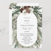 Programme de cérémonie de Mariage Floral & Pine 2  (Devant / Derrière)