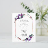 Programme de cérémonie de Mariage floral pourpre (Debout devant)