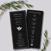 Programme de cérémonie de Mariage floral pourpre
