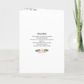 Programme de cérémonie de mariage floral rose blus (Dos)