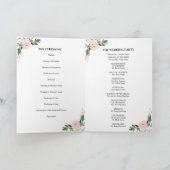 Programme de cérémonie de mariage floral rose blus (Intérieur)