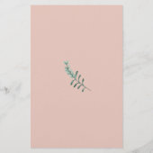 Programme de cérémonie de mariage floral rose poud (Dos)