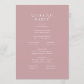 Programme de cérémonie de mariage floral rose roma (Dos)