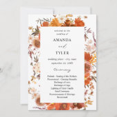 Programme de Cérémonie de Mariage Floral Rouge & O (Devant)