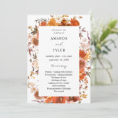 Programme de Cérémonie de Mariage Floral Rouge & O (Debout devant)