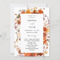 Programme de Cérémonie de Mariage Floral Rouge & O