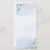 Programme de cérémonie de mariage floral sarcelle (Dos)