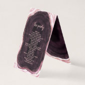Programme de cérémonie de mariage géode or rose Bo (Back)