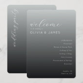 Programme de cérémonie de mariage gris élégant (Devant / Derrière)