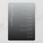 Programme de cérémonie de mariage gris élégant (Dos)