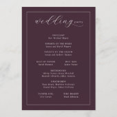 Programme de cérémonie de mariage marron élégant (Dos)