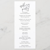 Programme de cérémonie de mariage minimaliste (Dos)
