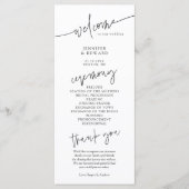 Programme de cérémonie de mariage minimaliste (Devant)