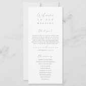 Programme de cérémonie de mariage minimaliste mode (Devant)