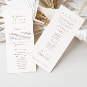 Programme de cérémonie de mariage minimaliste mode