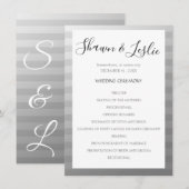 Programme de cérémonie de mariage moderne argent (Devant / Derrière)