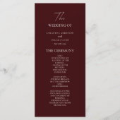 Programme de cérémonie de mariage moderne en Bourg (Devant)