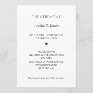 Programme de cérémonie de mariage modifiable Aisle