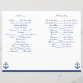 Programme de cérémonie de Mariage nautique Circula (Dos)