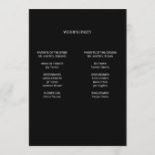 Programme de cérémonie de mariage noir coin vert m (Dos)