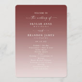 Programme de cérémonie de mariage Ombre Cinnamon & (Devant)