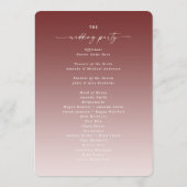 Programme de cérémonie de mariage Ombre Cinnamon & (Dos)