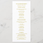 Programme de cérémonie de mariage or (Dos)