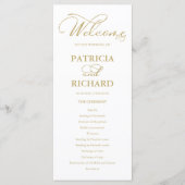 Programme de cérémonie de mariage Ordre de la célé (Devant)