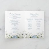 Programme de cérémonie de mariage plié Blue Hydran (Intérieur)