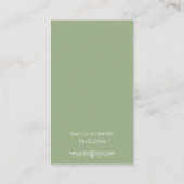 Programme de cérémonie de mariage Regency Green (Dos)