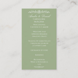 Programme de cérémonie de mariage Regency Green