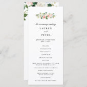 Programme de Cérémonie de Mariage rose pâle (Devant / Derrière)