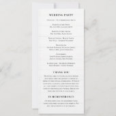 Programme de cérémonie de Mariage Rustic Greenery (Dos)