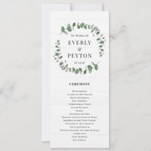 Programme de cérémonie de Mariage Rustic Greenery