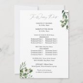 Programme de cérémonie de mariage rustique aux feu (Dos)