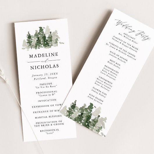 Programme de cérémonie de mariage Rustique de la F