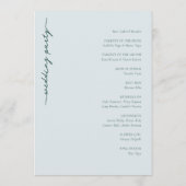 Programme de cérémonie de mariage Serene Blue (Dos)