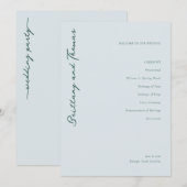 Programme de cérémonie de mariage Serene Blue (Devant / Derrière)