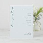 Programme de cérémonie de mariage Serene Blue (Debout devant)
