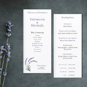 Programme de cérémonie de mariage simple lavande