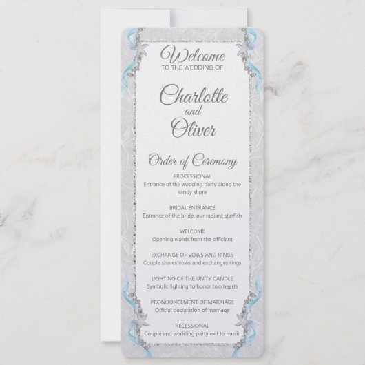 Programme de cérémonie de mariage Starfish Beach (Devant)
