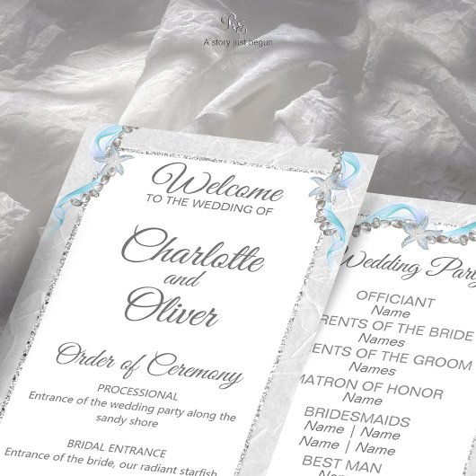 Programme de cérémonie de mariage Starfish Beach