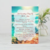 Programme de cérémonie de mariage sur la plage mod (Debout devant)