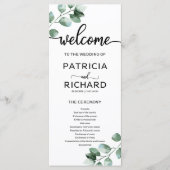 Programme de cérémonie de mariage verdoyant (Devant)