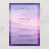 Programme de cérémonie de mariage violet serein (Dos)