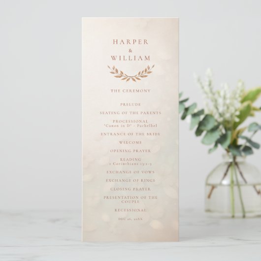 Programme de cérémonie de mariages floraux à moell (Debout devant)