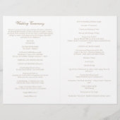 Programme de cérémonie de masse des Mariages catho (Dos)