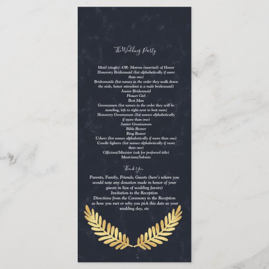 Programme de cérémonie de retour marine à cadre do (Dos)