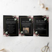 Programme de cérémonie de rondelle en fleur noire (Intérieur)